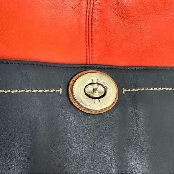 COACH Color Block Hobo Bag F24369 Vermillion Park Orange - Picture 6 of 16